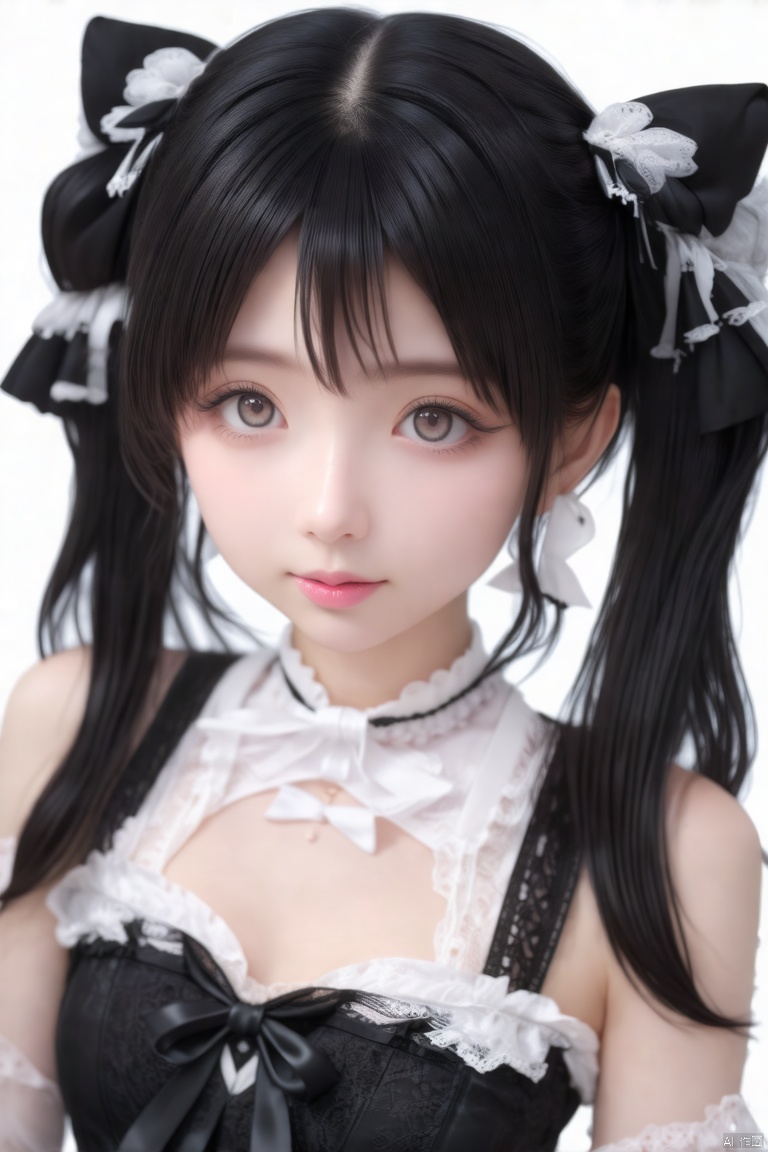 twintails, Japanese cute little loli,, small body (bodily fluids) orgasm (masturbated), bright eyes (wearing gothic_lolita,,),, huge breasts