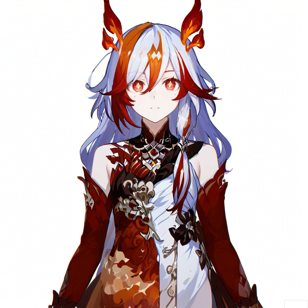masterpiece, best quality,solo,(white background:1.2),simple background,
looking at viewer,fu hua bengluo,fu hua,messy hair,jewelry,twintails,eyelashes,facial mark,head wings,two-tone hair,twintails,tatto,bangs,white hair,orange eyes,streaked hair,orange hair,fiery hair,hair between eyes,multicolored hair,hair ornament,hair ribbon,pattern on hair,yellow pupils,diamond shaped pupils