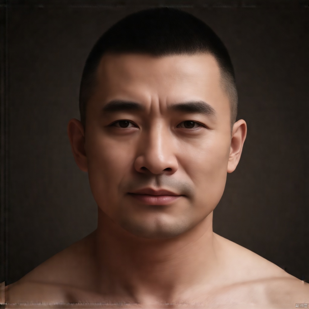 He is a mature man nearly 30 years old, with a posture as tall and straight as a pine, like a calm mountain peak. Those broad shoulders seemed to be able to carry all the weight in the world, and the muscle lines were looming under the clothes, showing strength. His face is like a work of art carefully carved by the years, with clear outlines and perseverance in every line. The tall nose bridge stands like a mountain peak in the center of his face, adding a sense of three-dimensionality to him. His deep eyes are like the brightest stars in the night sky, deep and bright. There is a kind of calmness and courage that has experienced the world in his eyes, as if he can see through people's hearts at a glance. The thick eyebrows are like two sword-shaped dark clouds. When they are slightly raised, they carry an aura of calmness and self-power. His lips have strong lines and a healthy color. When they are slightly pursed, there is an undeniable majesty to them. There is a light layer of stubble on his chin, which is as rough as sandpaper, but it adds a bit of unique charm to a mature man. His hair is short and neat, with the roots standing up, like a soldier preparing to charge on the battlefield, full of masculinity. The bronze skin shines with a healthy luster in the sun, which is the mark left by countless self-challenges. Every inch of the skin seems to tell his tenacity and bravery. When he walked, his steps were steady and powerful, and each step was like stepping on the drumbeat of the earth, making a firm sound. Every move he makes shows his masculinity, like a mighty lion, exuding a masculine charm that cannot be ignored.,1man,mature male