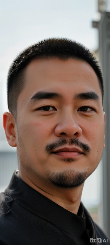 质量词: (Raw photography:1.2),(top-quality:1.2),masterpiece, best quality, amazing quality, very aesthetic, absurdres, highres, newest
画面风格: realistic, blurry background, simple background, white background
人物: 1man, middle - aged man, male focus, solo, asian, mature male,
人物特征: facial hair, black hair, black eyes, closed mouth, lips, thick eyebrows, short hair,
事件: looking at the audience,