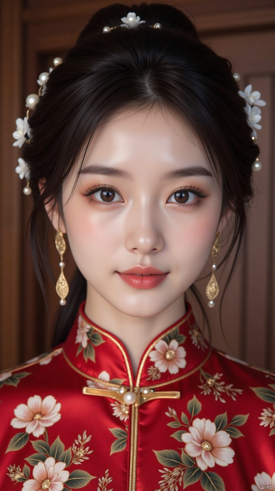 masterpiece,best quality,1girl,Chinese cheongsam,32k,movie level,film grain,real skin