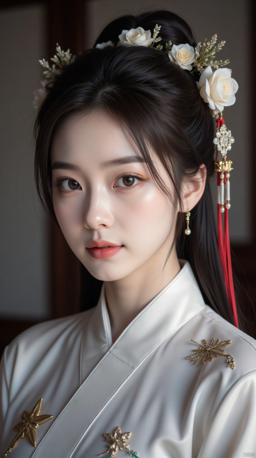 masterpiece,best quality,1girl,Chinese Hanfu,32k,movie level,film grain,real skin