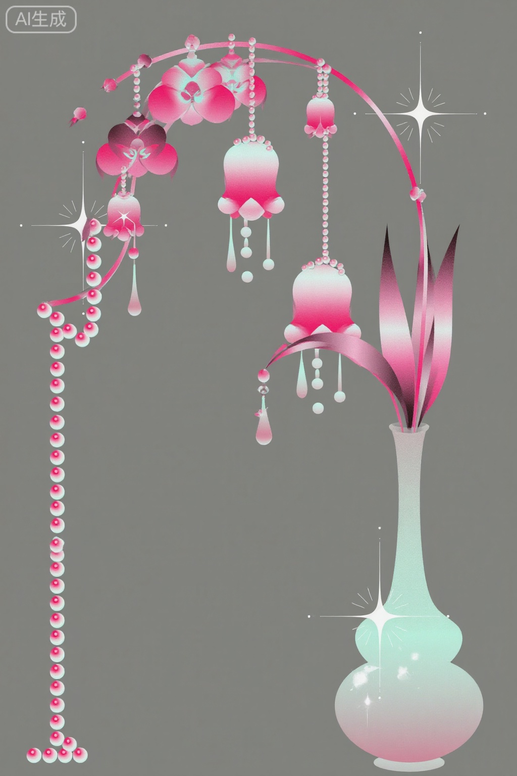 Sad flowers: Petals hang low like melting wax tears, color is faded gray