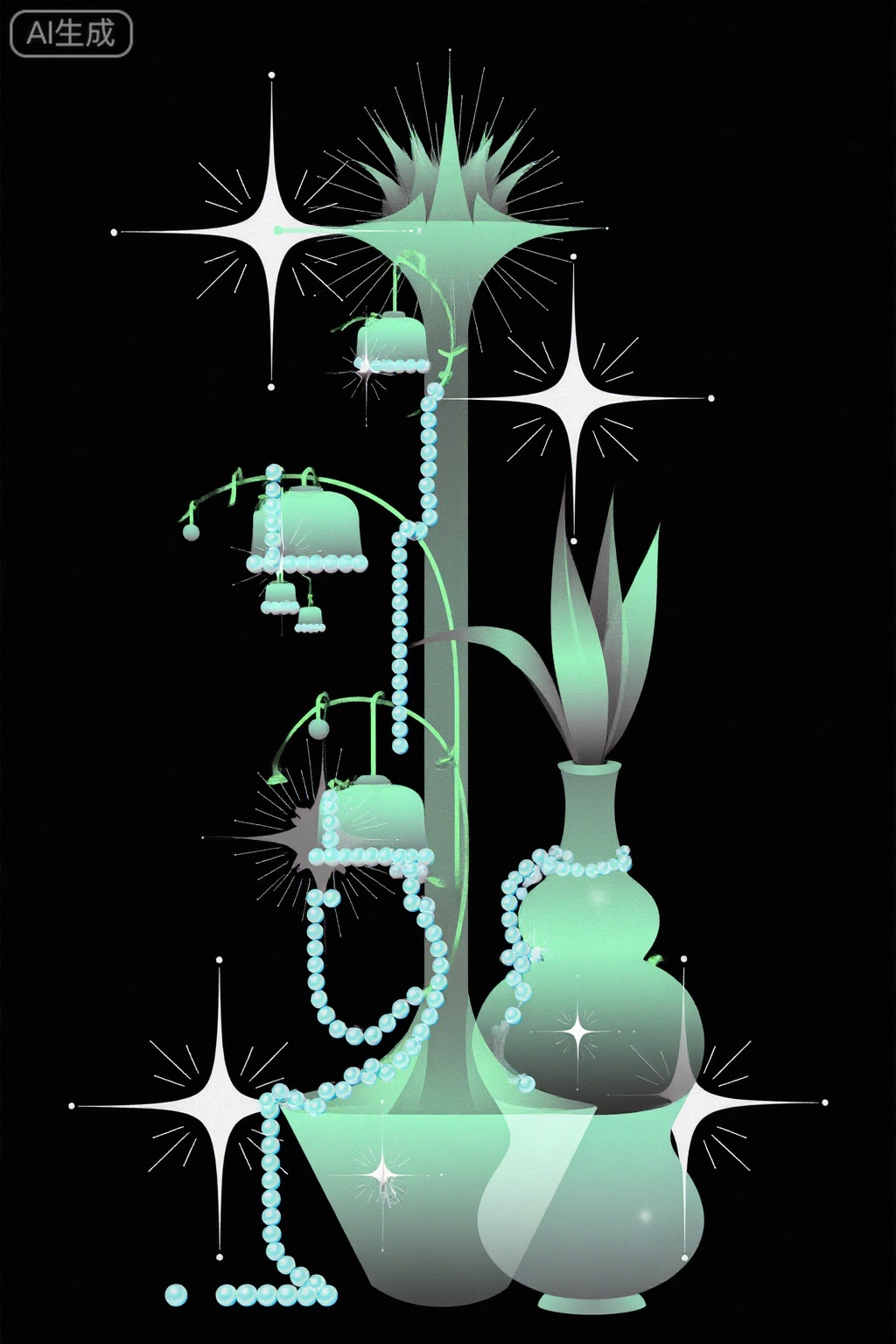 Vine in space: three-dimensional projection grows on two-dimensional planes