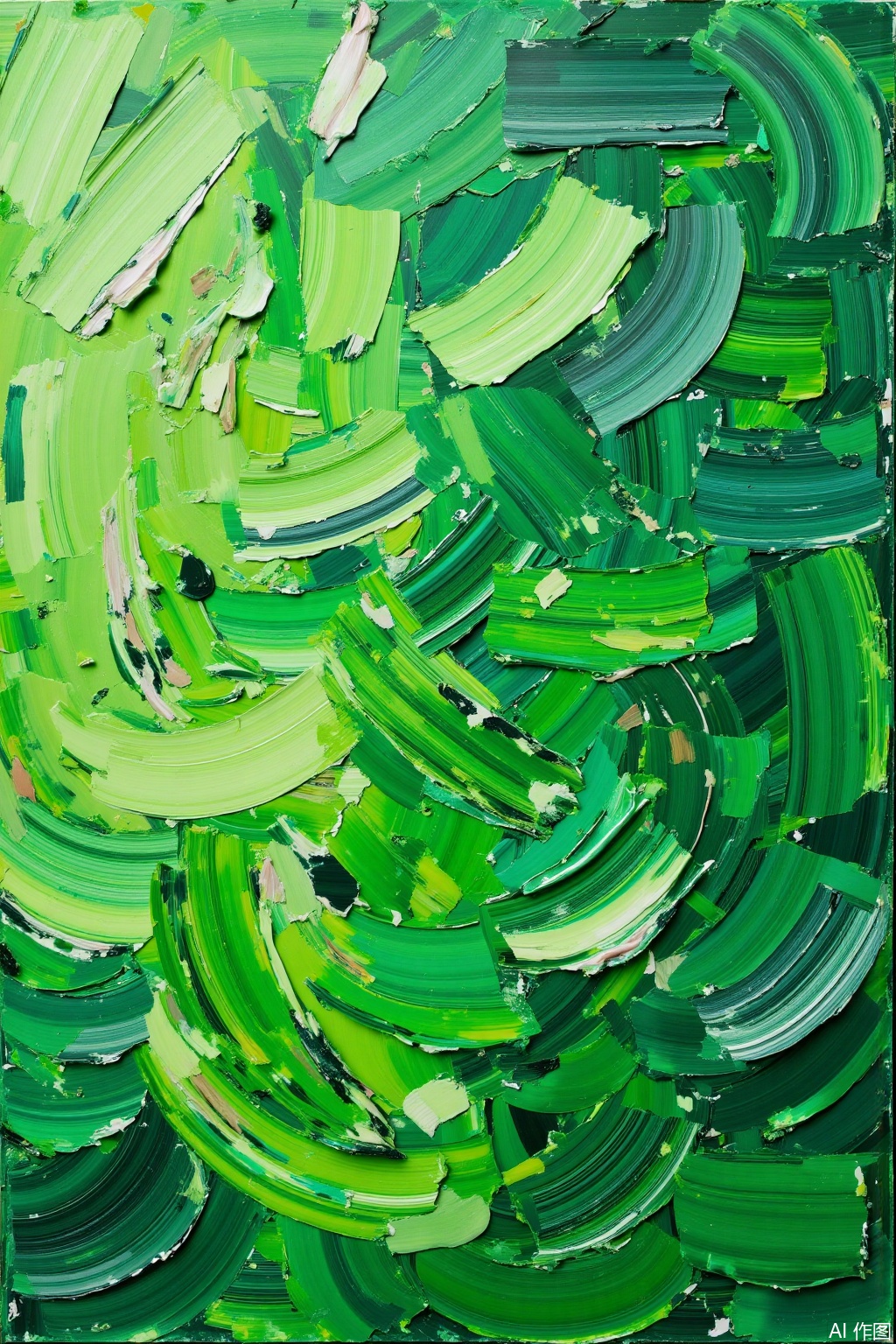 Ultra photoreal, Insane Details, 32K, Realistic,
 4K, masterpiece, bump texture,green theme Scraper Oil Painting