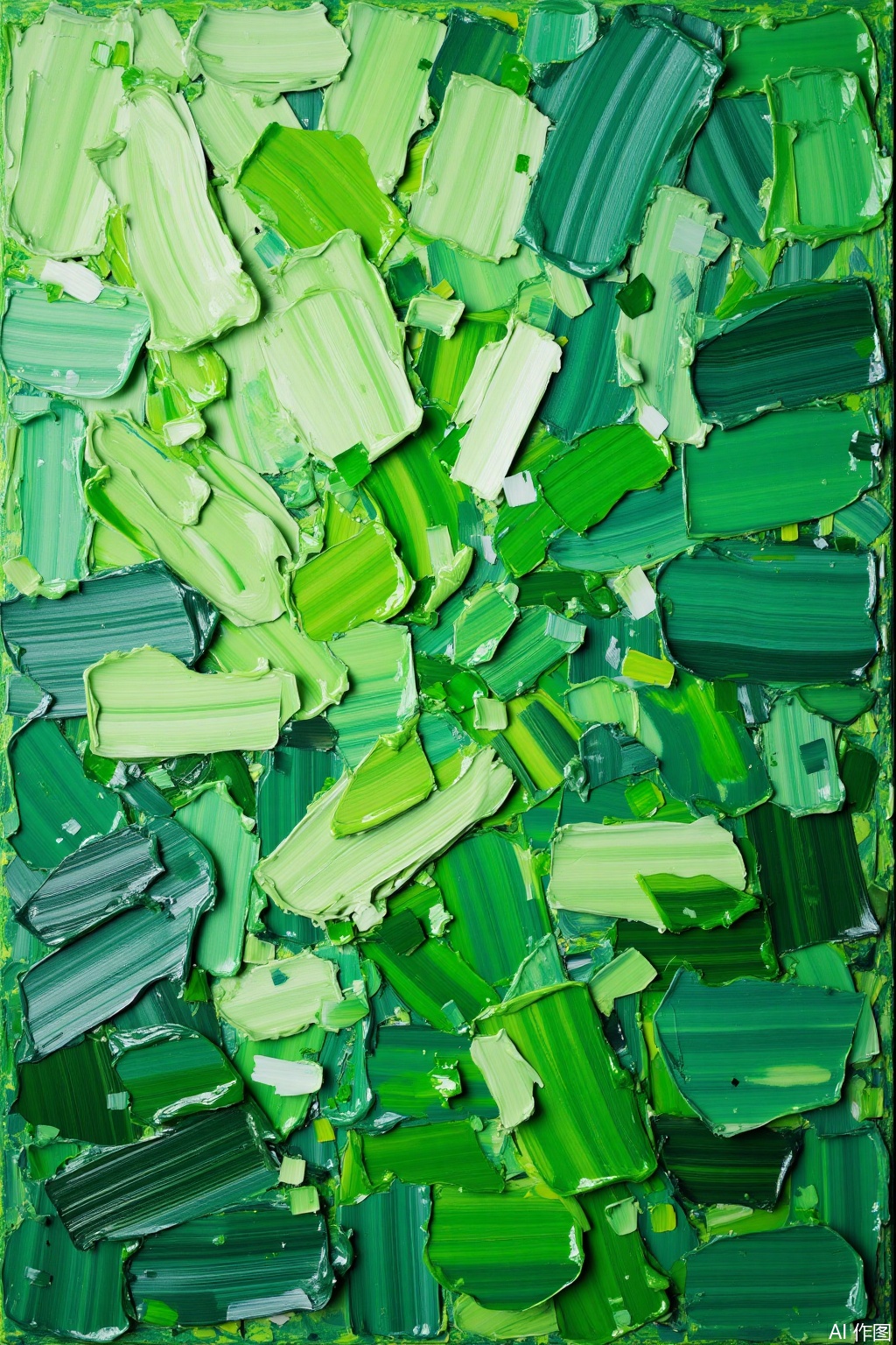 Ultra photoreal, Insane Details, 32K, Realistic,
 4K, masterpiece, bump texture,green theme Scraper Oil Painting