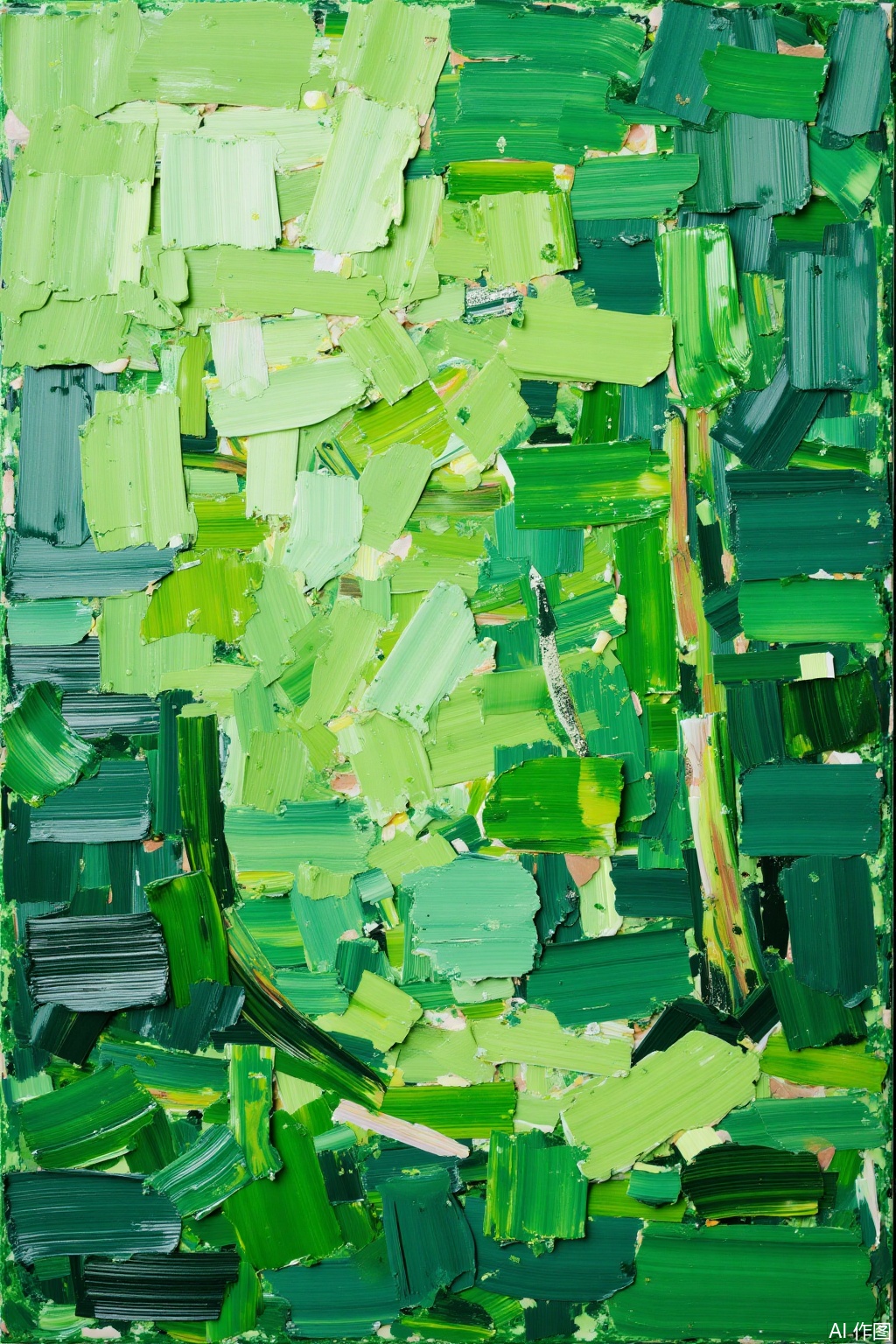 Ultra photoreal, Insane Details, 32K, Realistic,
 4K, masterpiece, bump texture,green theme Scraper Oil Painting
