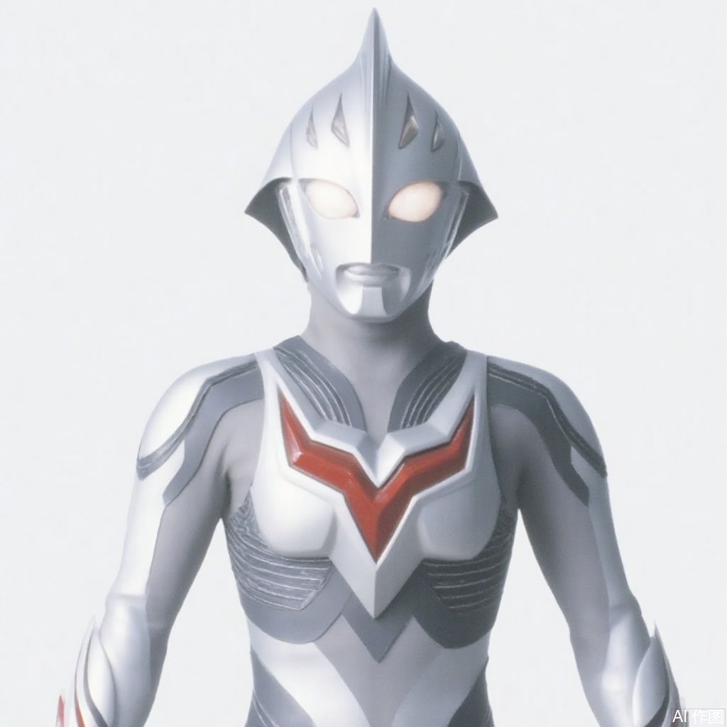 masterpiece, best quality,solo,(white background:1.2),simple background,
looking at viewer,ultraman,white bodysuit,white gloves,legwear,gloves,boots,cover,mask,plugsuit,armor,bodysuit,black pattern on body,grey pattern on body,white tight-fitting,white footwear,helmet,leather suit,latex,tokusatsu,no humans,science fiction,silver head,hard mask,no smile,no eyes,no nose,silver rubber bodysuit with grey line and black line