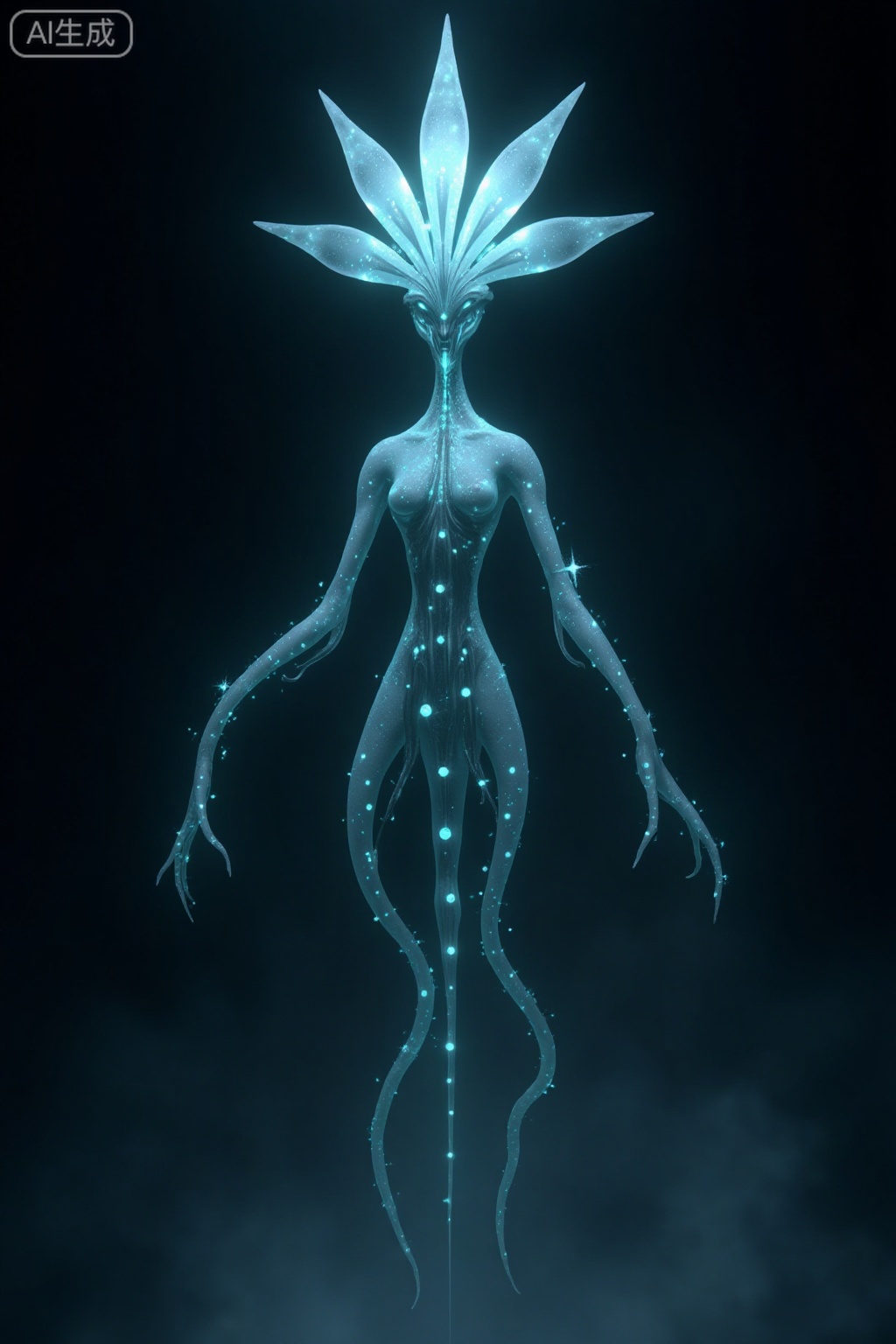 "Star Vine Alien Life": The alien's body is composed of vines shining with starlight, covered with tiny spikes and glowing flowers. Its head is a huge star flower, and its petals can emit a strong light to illuminate the surrounding environment. The vines can swim flexibly like snakes, entangling enemies and swallowing them. At the same time, it can release powerful energy waves from the flowers, causing damage to surrounding enemies.