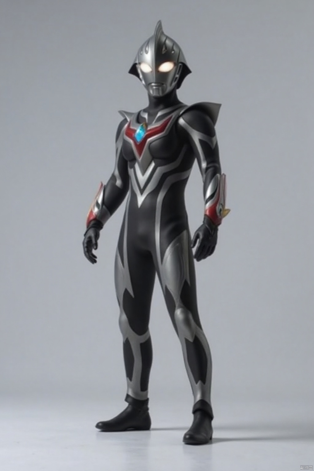 (grey background:1.2),(SOLO:1.4),outline,simple background,(((,standing,looking at viewer,arms at side))),ultraman_nexus,,ultraman,black bodysuit,black gloves,legwear,gloves,boots,cover,mask,plugsuit,armor,bodysuit,black tight-fitting,black footwear,helmet,leather suit,latex,tokusatsu,no humans,science fiction,hard mask,no smile,no eyes,no nose,solo,black rubber bodysuit ,(((black head,red eyes)))