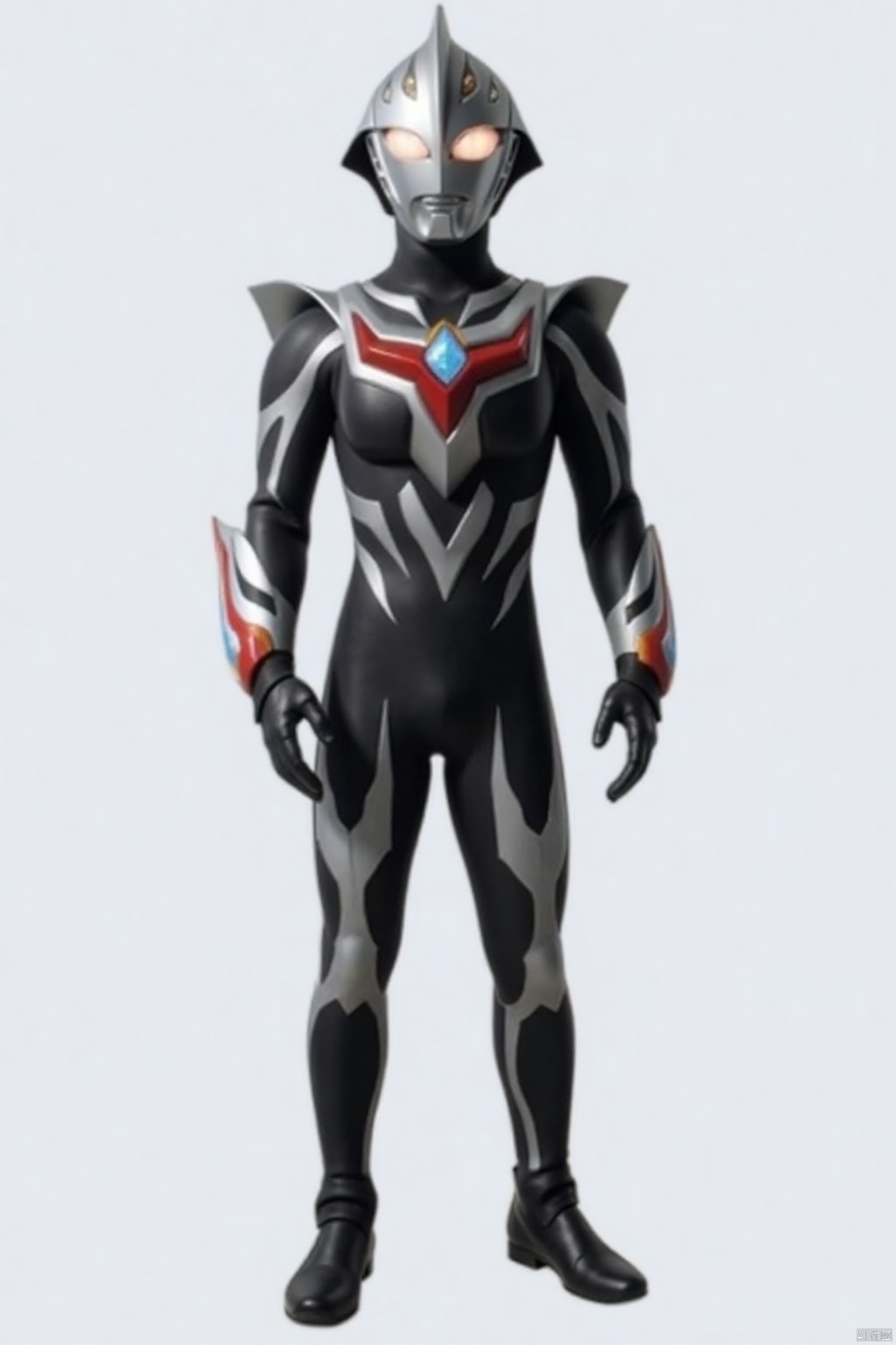 (grey background:1.2),(SOLO:1.4),outline,simple background,(((,standing,looking at viewer,arms at side))),ultraman_nexus,,ultraman,black bodysuit,black gloves,legwear,gloves,boots,cover,mask,plugsuit,armor,bodysuit,black tight-fitting,black footwear,helmet,leather suit,latex,tokusatsu,no humans,science fiction,hard mask,no smile,no eyes,no nose,solo,black rubber bodysuit ,(((black head,red eyes)))