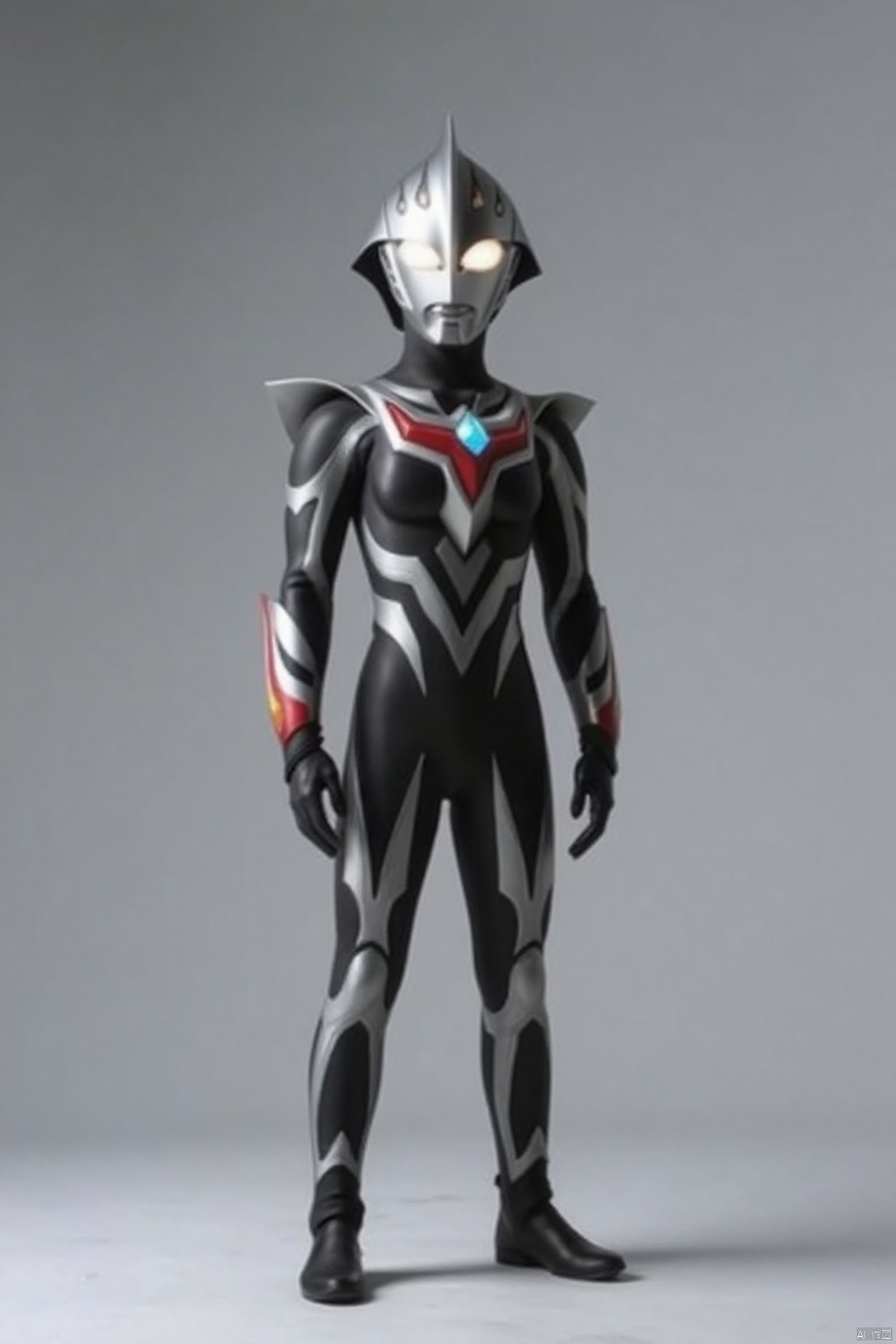 (grey background:1.2),(SOLO:1.4),outline,simple background,(((,standing,looking at viewer,arms at side))),ultraman_nexus,,ultraman,black bodysuit,black gloves,legwear,gloves,boots,cover,mask,plugsuit,armor,bodysuit,black tight-fitting,black footwear,helmet,leather suit,latex,tokusatsu,no humans,science fiction,hard mask,no smile,no eyes,no nose,solo,black rubber bodysuit ,(((black head,black eyes)))