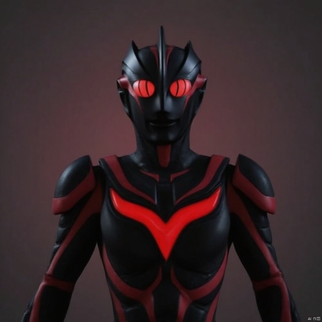 dark_zagi,ultraman,alien,black bodysuit,black gloves,legwear,gloves,boots,cover,mask,plugsuit,armor,bodysuit,black tight-fitting,black footwear,helmet,leather suit,latex,tokusatsu,no humans,science fiction,hard mask,no smile,no eyes,no nose,solo,black rubber bodysuit with red line,black head,red eyes,red pattern on body,