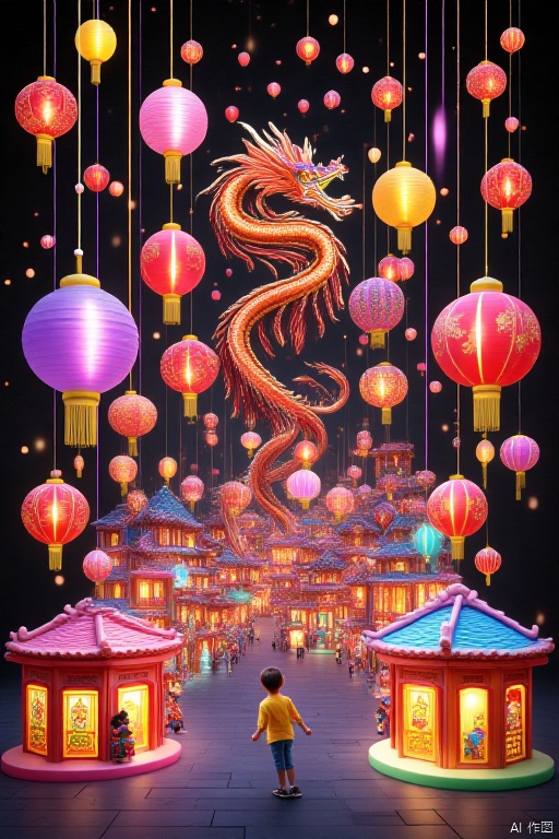 spring festival, city,spring festival,chinese dragon,春节,solo
simple background
red eyes
1boy
male focus
profile
glowing
black background
portrait
bald

