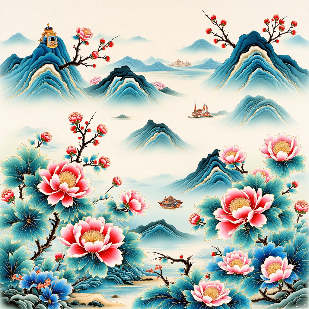 ,porcelain,Elements of the Spring Festival,新春元素,年画,海底风景Underwater Scenery,New Year paintings