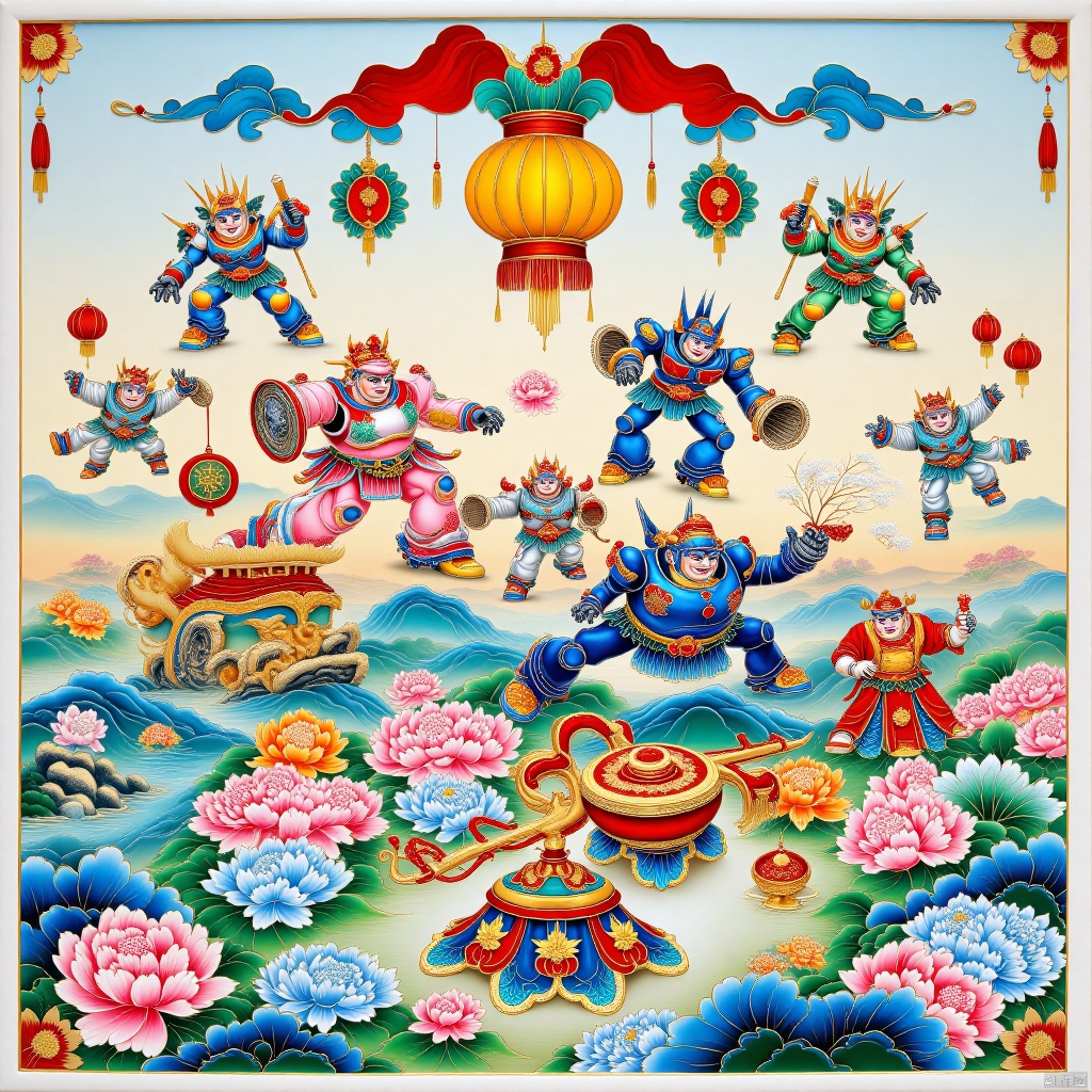 Funfair,Mech Battlefield,机甲战场,Battlefield of Mechs,瓷器,porcelain,Elements of the Spring Festival,新春元素,年画,海底风景Underwater Scenery,New Year paintings