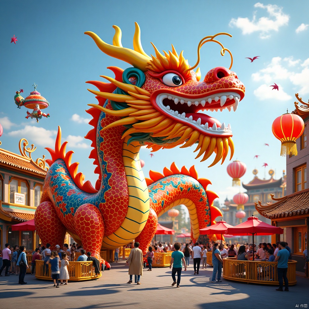 龙,Chinese Dragon,游乐园,Theme park,Funfair