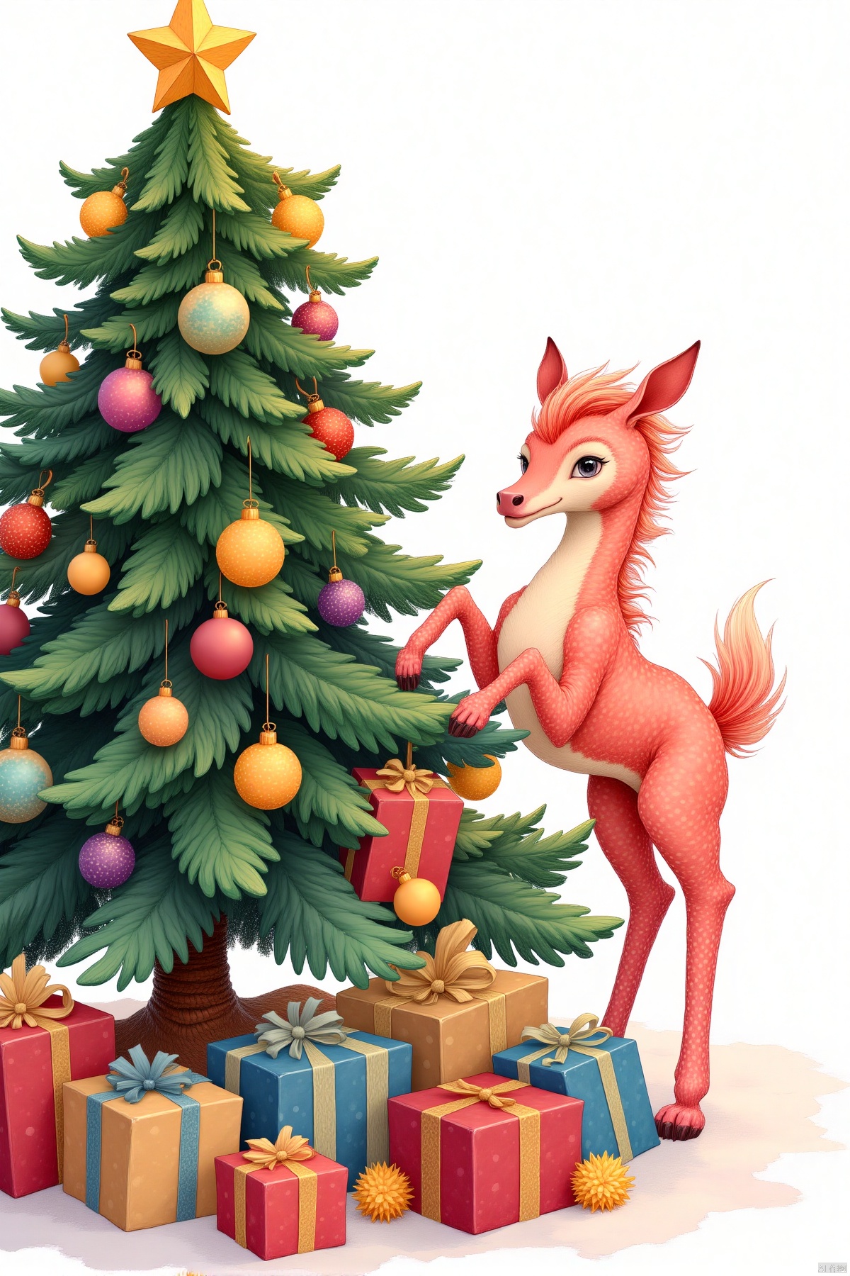 fenmoshanshui,christmas,white background, extremely high resolution, added details, close-up,