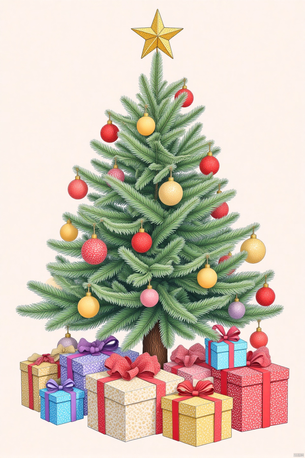 fenmoshanshui,christmas,white background, extremely high resolution, added details, close-up,