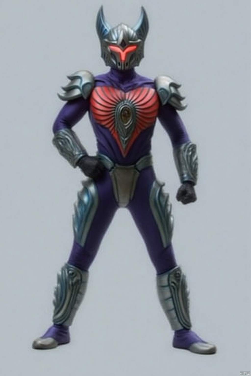 (grey background:1.2),(SOLO:1.4),outline,simple background,(((,standing,looking at viewer,arms at side))),wulong,sword,horns,armor,mask,helmet,alien,black bodysuit,black gloves,legwear,gloves,boots,cover,mask,plugsuit,armor,bodysuit,black tight-fitting,black footwear,helmet,leather suit,latex,tokusatsu,no humans,science fiction,hard mask,no smile,no eyes,no nose,solo,black rubber bodysuit with red line,black head,red eyes,red pattern on body