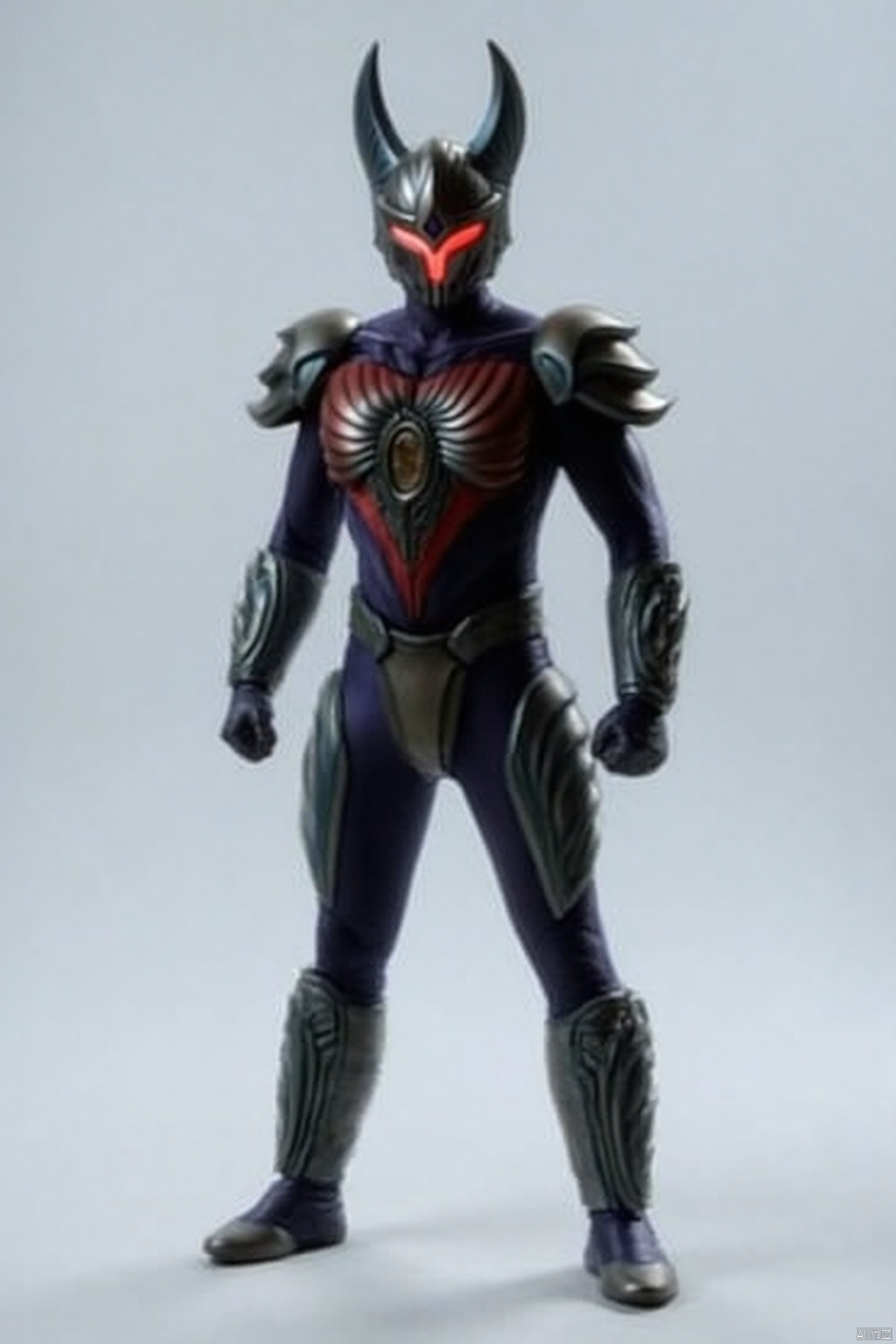 (grey background:1.2),(SOLO:1.4),outline,simple background,(((,standing,looking at viewer,arms at side))),wulong,sword,horns,armor,mask,helmet,alien,black bodysuit,black gloves,legwear,gloves,boots,cover,mask,plugsuit,armor,bodysuit,black tight-fitting,black footwear,helmet,leather suit,latex,tokusatsu,no humans,science fiction,hard mask,no smile,no eyes,no nose,solo,black rubber bodysuit with red line,black head,red eyes,red pattern on body