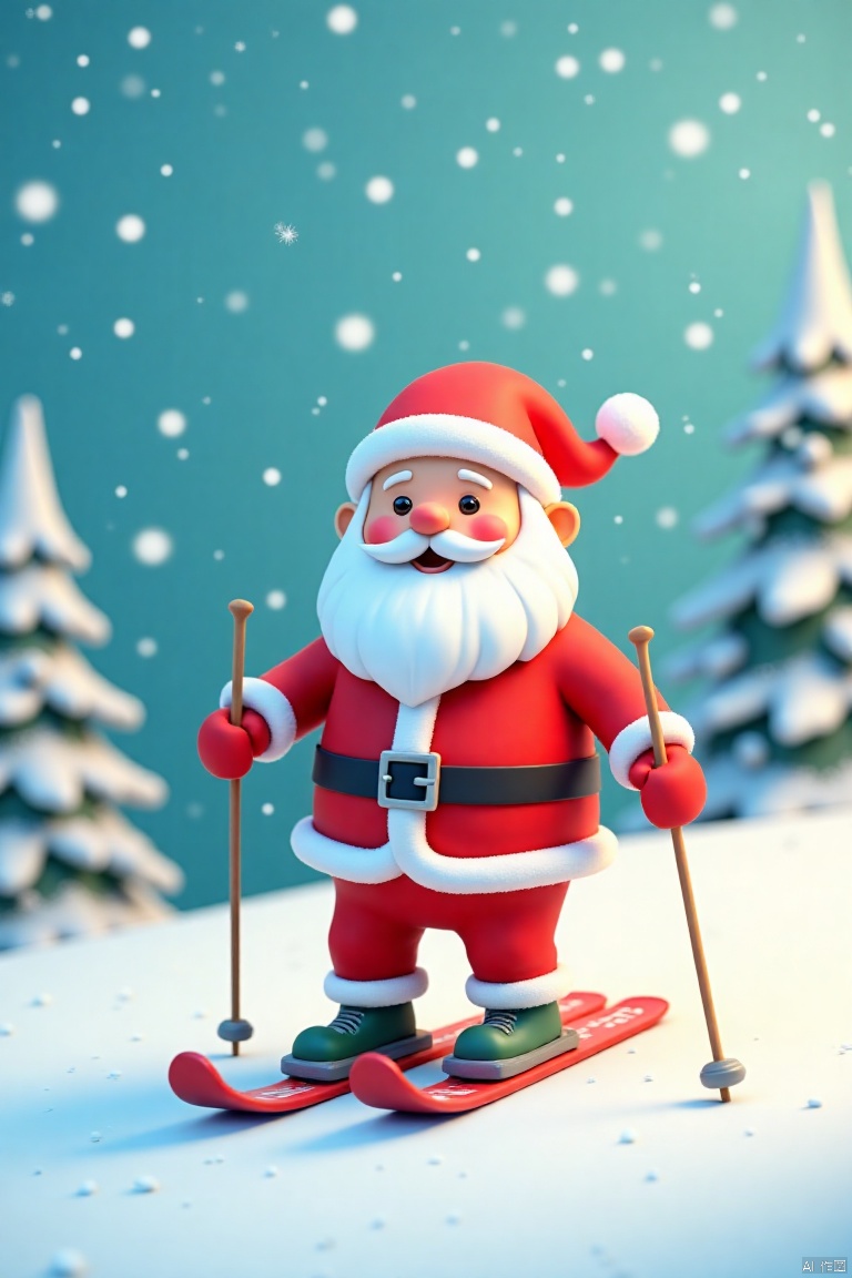 santa claus,skiingChristmas-scenery