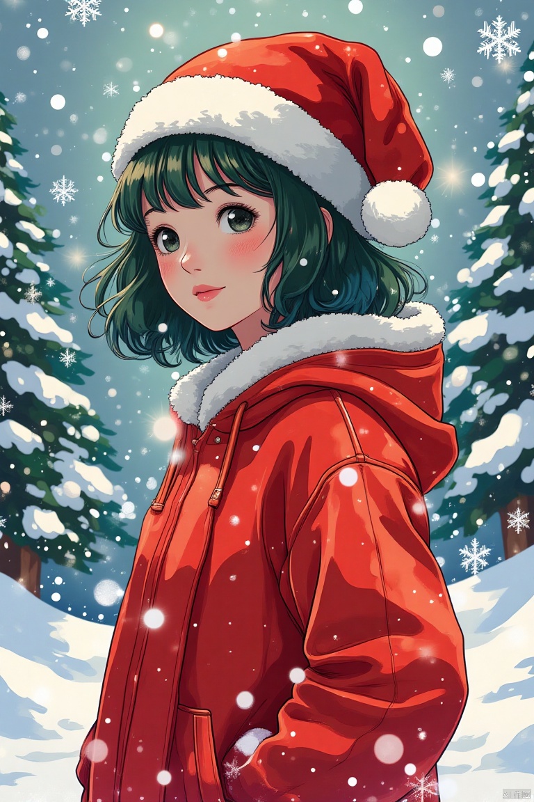 toumingqicai,1girl,christmas,masterpiece,best quality,solo,simple_background