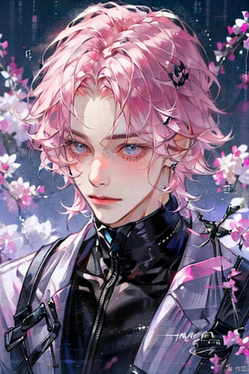 1boy,beauty,pink_hair