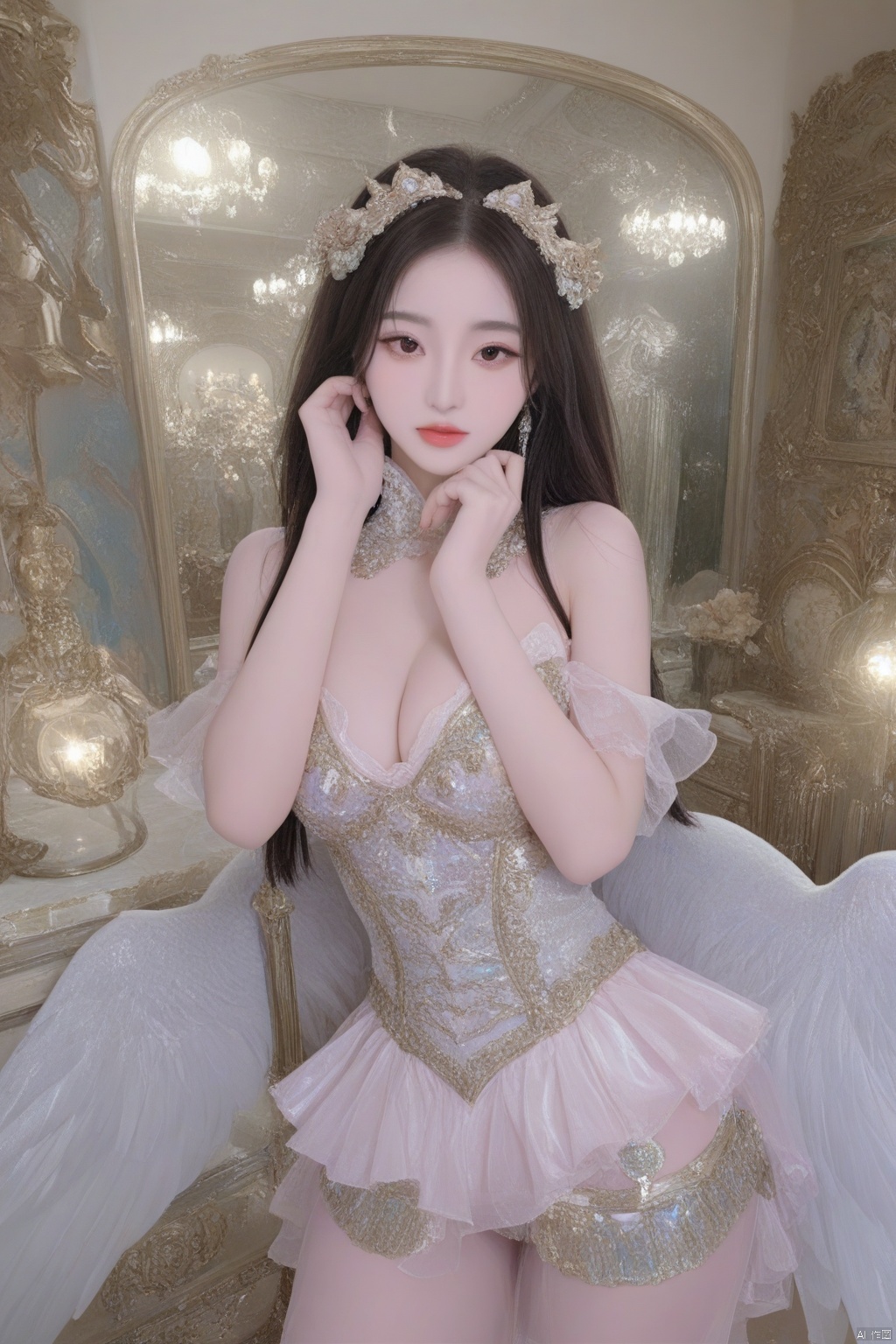 (emitting a sense of arrogance:0.83),insanely detailed,a lot of details,a female [,banshee|,TROLL] girl,composed of {0Objects},demon wings,ornate armor,decorated with gorgeous patterns and beautiful tattoo,subtle shadows,iridescent gold,cinematic light,sharp focus,[,short dress|,sheath dress |,Hip wrap skirt],detailed beautiful heart-shaped face,ultra detailed,fine details,extremely detailed,surrealism detail,[k-pop],hubg_beauty_girl,