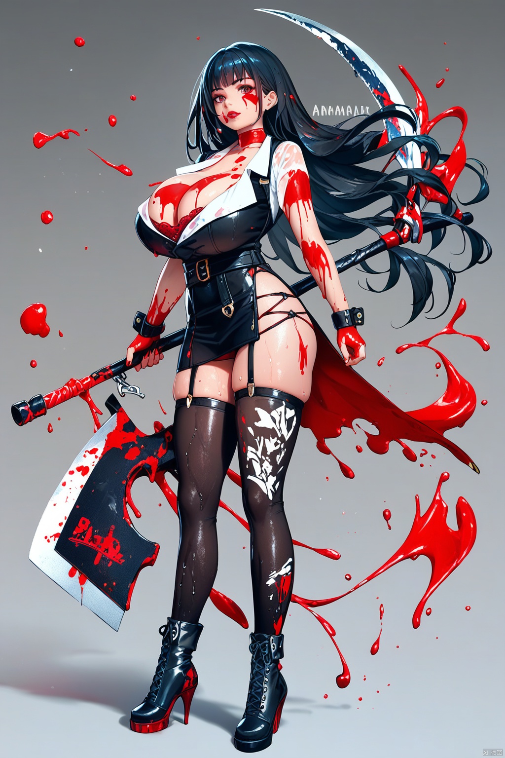 1girl,  black_background,  boots on Tensor.Art