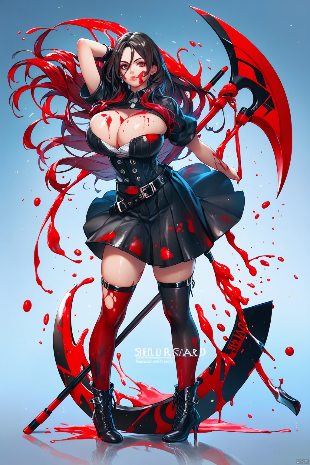 1girl,  black_background,  boots on Tensor.Art