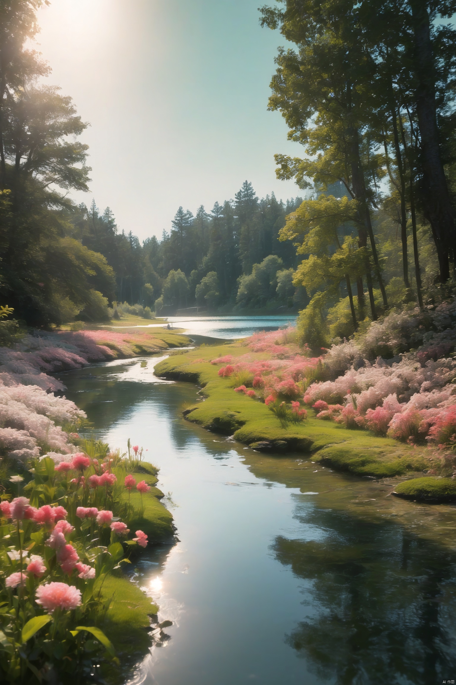 flower, outdoors, sky, day, water, tree, no humans, grass, plant, nature, scenery, forest, bush