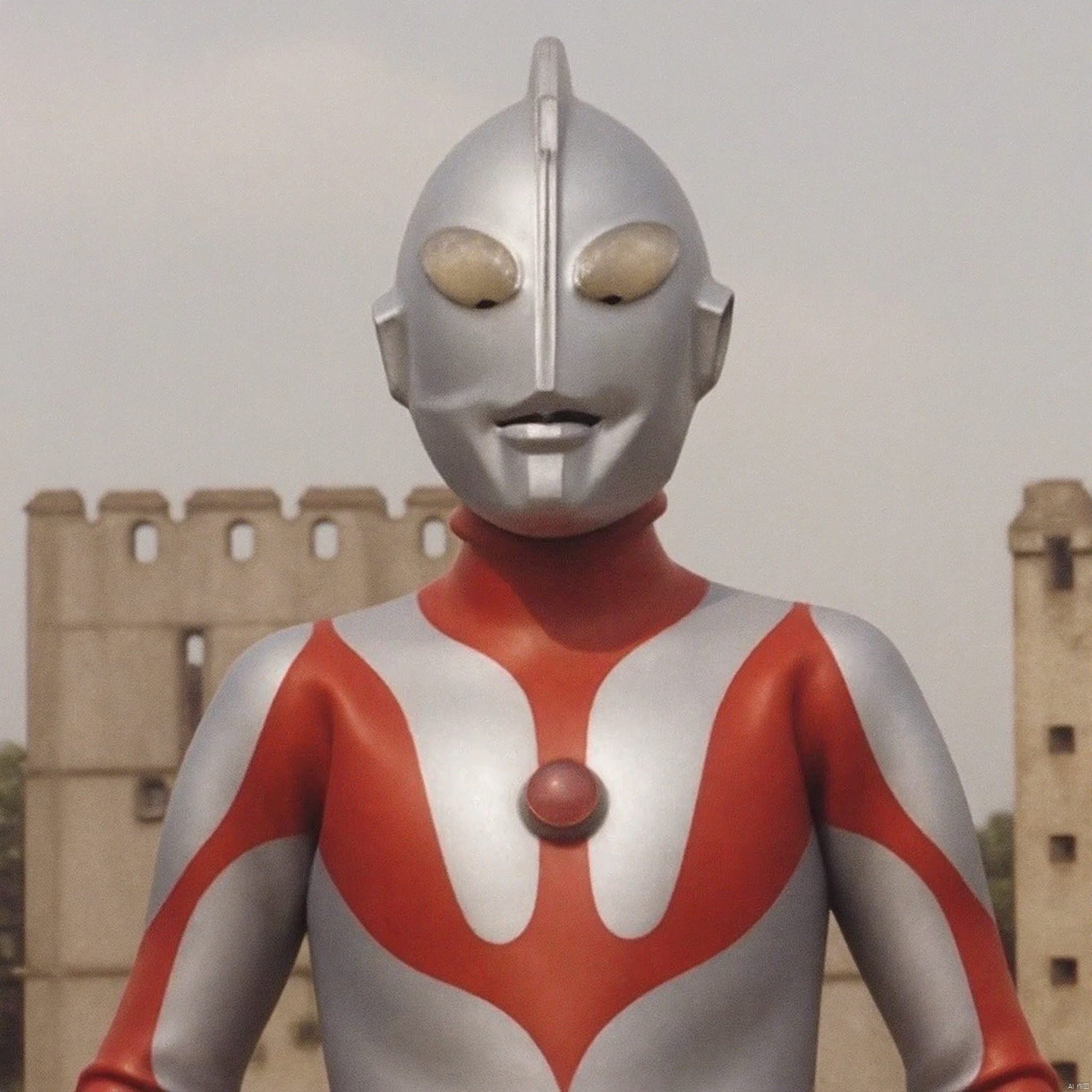 ultraman,silver bodysuit,silver gloves,legwear,gloves,boots,cover,mask,plugsuit,armor,bodysuit,red pattern on body,silver tight-fitting,silver footwear,helmet,leather suit,latex,tokusatsu,no humans,science fiction,silver head,hard mask,no smile,no eyes,no nose,solo,silver rubber bodysuit with red line