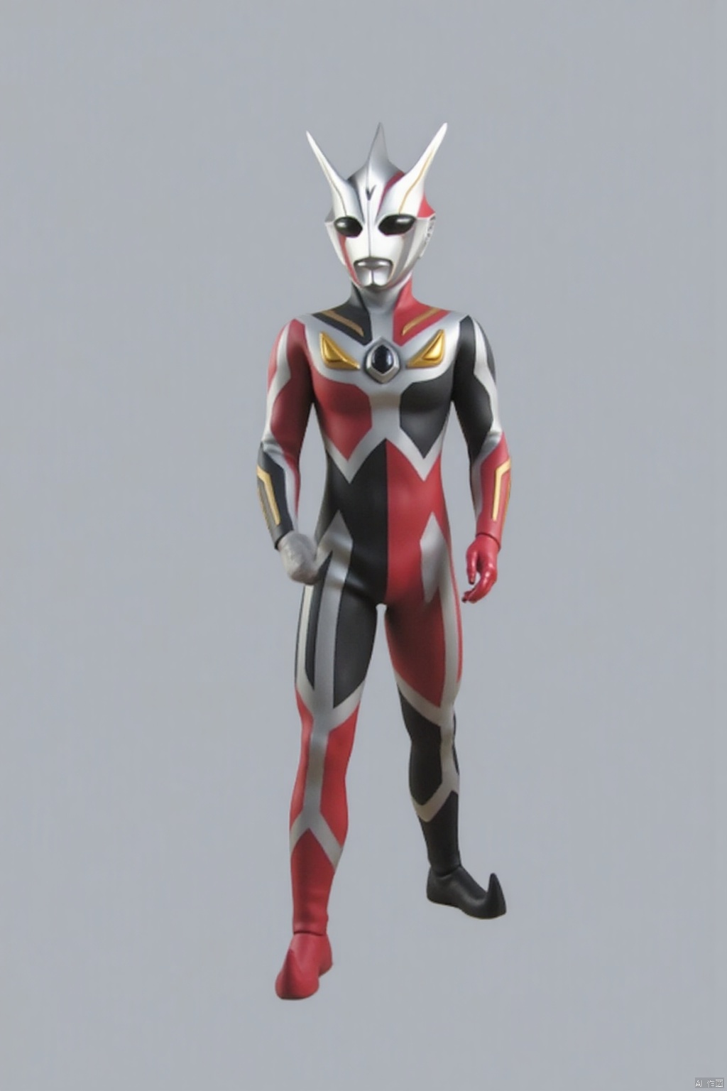 (grey background:1.2),(SOLO:1.4),outline,simple background,(((,standing,looking at viewer,arms at side))),ultraman,bodysuit,gloves,legwear,boots,cover,mask,plugsuit,armor,bodysuit,pattern on body,tight-fitting,helmet,leather suit,latex,tokusatsu,no humans,science fiction,hard mask,no smile,no eyes,no nose,solo,rubber bodysuit with line,alien
