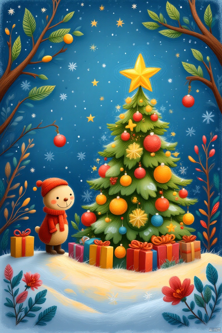 ChildPainting,christmas,(best quality,4k,8k,highres,masterpiece:1.2), 
