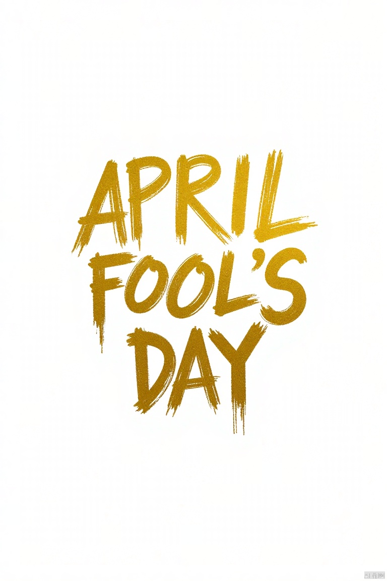 New ink, Canton Tower
Font design, simple background, white background, gold letters, scribbling, brush strokes, tilted dynamic, text layout art, creative hand-drawn font design, monochrome, English text, artistic composition, text "APRIL FOOL'S DAY "
