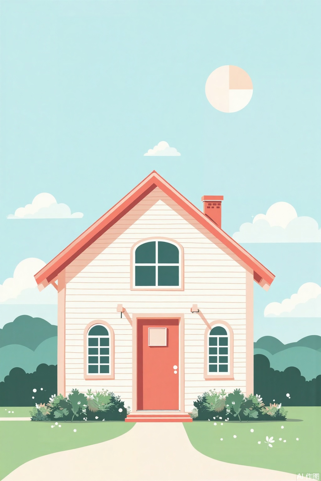1house, Serenity, flat illustration