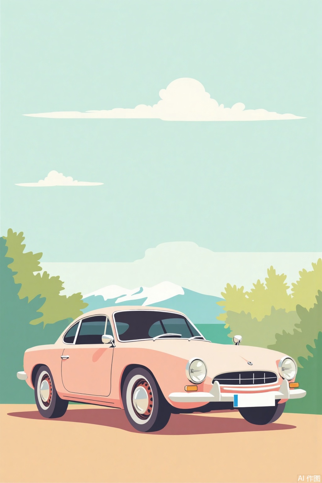 1car, Serenity, flat illustration