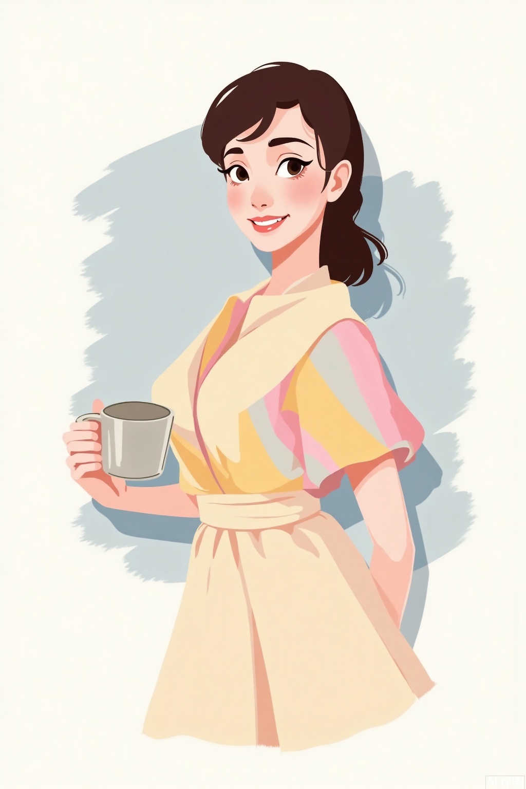 1girl, Serenity, flat illustration