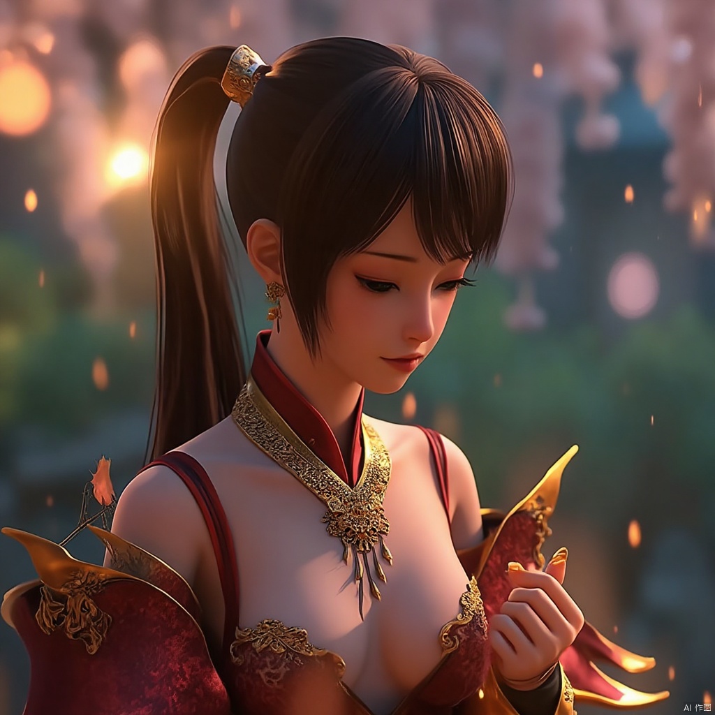 (,1girl, ,best quality, ),,  ,,ultra detailed 8k cg, ultra detailed background ,ultra realistic 8k cg,          cinematic lighting, cinematic bloom, (( , )),,  , unreal, science fiction,  luxury, jewelry, diamond, pearl, gem, sapphire, ruby, emerald, intricate detail, delicate pattern, charming, alluring, seductive, erotic, enchanting, hair ornament, necklace, earrings, bracelet, armlet,halo,masterpiece, (( , )),, realistic,science fiction,mole,   ,cherry blossoms,,(((Best quality, masterpiece, ultra high res, (photorealistic:1.4), raw photo, 1girl, ,rain, , sunlight, sunset,     )))  (cleavage),stylish_pose,  (), butterfly,