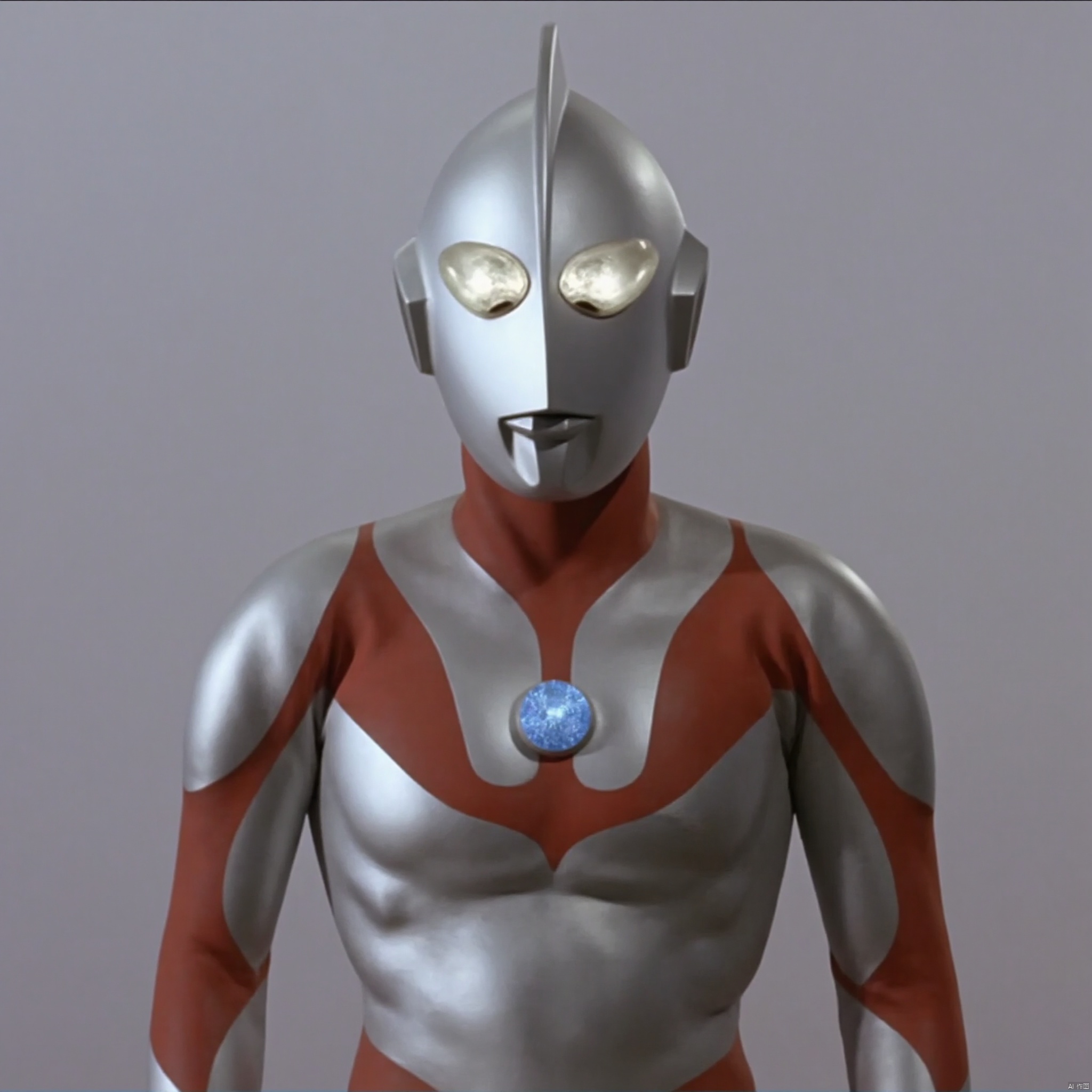 ultraman,silver bodysuit,silver gloves,legwear,gloves,boots,cover,mask,plugsuit,armor,bodysuit,red pattern on body,silver tight-fitting,silver footwear,helmet,leather suit,latex,tokusatsu,no humans,science fiction,silver head,hard mask,no smile,no eyes,no nose,solo,silver rubber bodysuit with red line