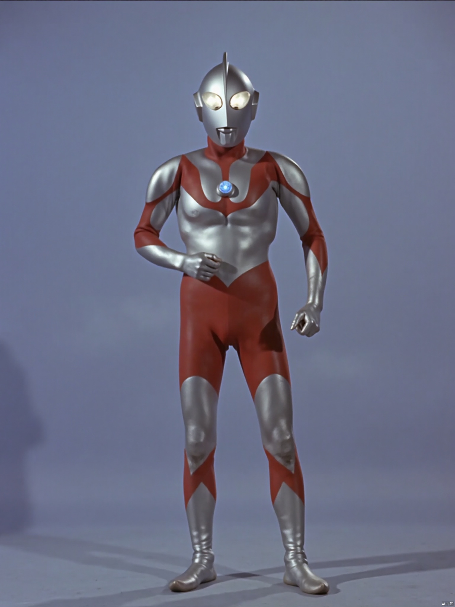 ultraman,silver bodysuit,silver gloves,legwear,gloves,boots,cover,mask,plugsuit,armor,bodysuit,red pattern on body,silver tight-fitting,silver footwear,helmet,leather suit,latex,tokusatsu,no humans,science fiction,silver head,hard mask,no smile,no eyes,no nose,solo,silver rubber bodysuit with red line