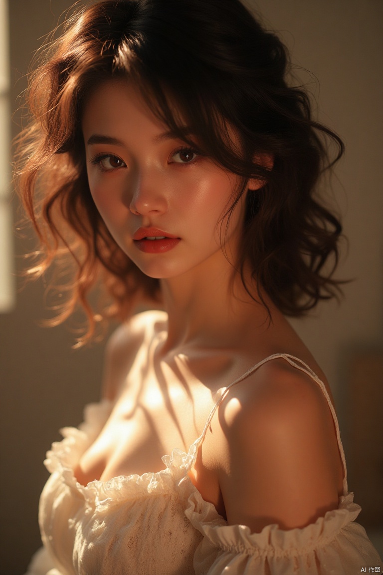 shinei,indoors,Light and shadow,Cinematic,lighting,
a girl,  Polaroid,sexy moves
HEIC of a photo,realistic,Photorealistic,masterpiece,best quality, high quality,8k,highres,