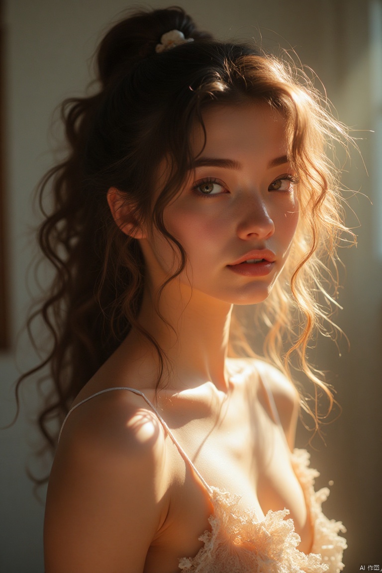 shinei,indoors,Light and shadow,Cinematic,lighting,
a girl,  Polaroid,sexy moves
HEIC of a photo,realistic,Photorealistic,masterpiece,best quality, high quality,8k,highres,
