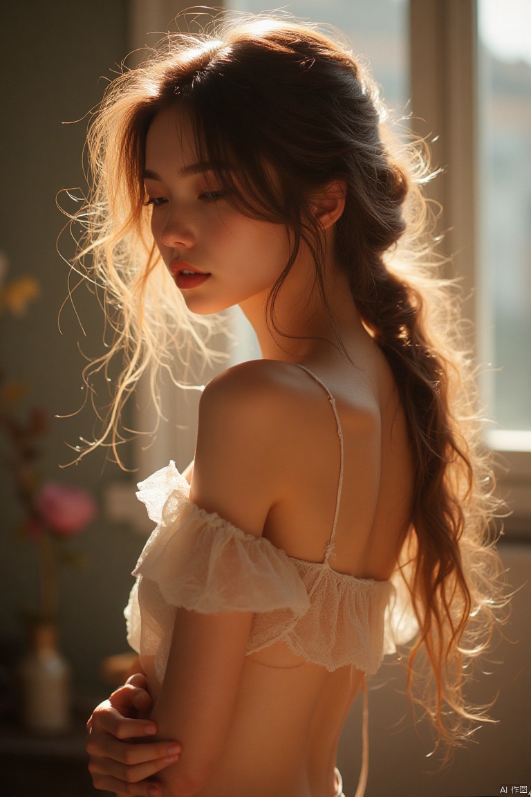 shinei,indoors,Light and shadow
a girl,  Polaroid,sexy moves
HEIC of a photo,realistic,Photorealistic,masterpiece,best quality, high quality,8k,highres,