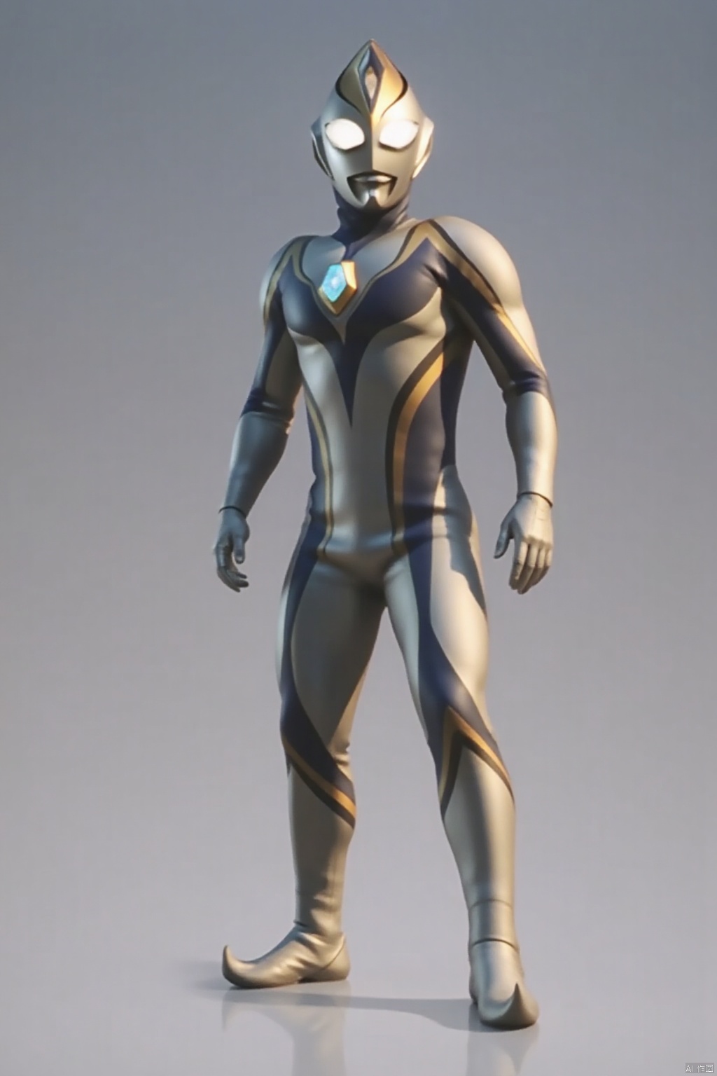 (grey background:1.2),looking at viewer,(SOLO:1.4),outline,simple background,full body,looking at viewer,(((arms at side))),ultraman noa,ultraman,silver bodysuit,silver gloves,legwear,gloves,boots,cover,mask,plugsuit,armor,bodysuit,black pattern on body,grey pattern on body,silver tight-fitting,silver footwear,helmet,leather suit,latex,tokusatsu,no humans,science fiction,silver head,hard mask,no smile,no eyes,no nose,solo,silver rubber bodysuit with grey line and black line,silver eyes