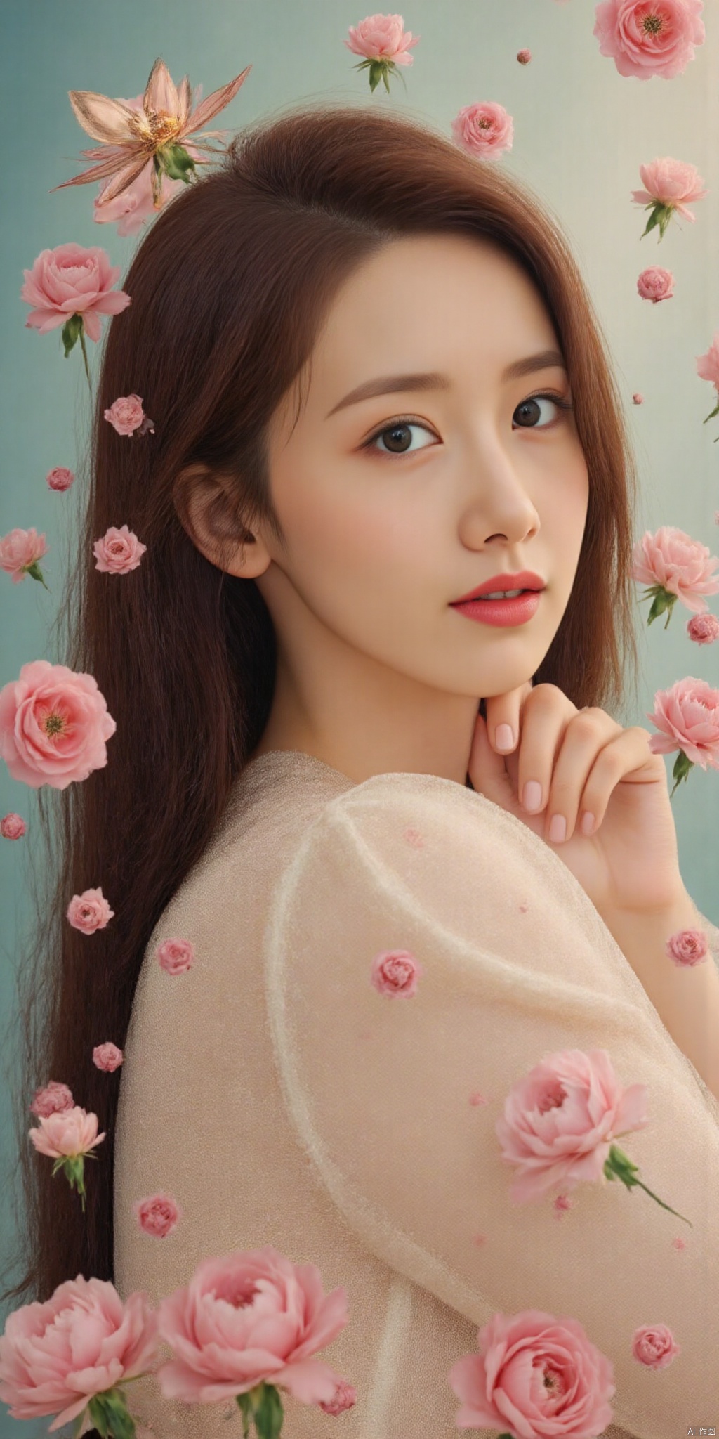 (((masterpiece))), ((the best quality, super fine illustrations, beautiful and delicate water)),Depth of field, fine 8KCG wallpapers, ( delicate light), ((cinematic lighting)),(portrait),Portrait lens,(((Alphonse Mucha))),((Fantasy style)),((shine)),(((Tarot card)))(young girl),(((China_Cheongsam))),(delicate eyelash),((cute anime face)),(extremely delicate and beautiful),(hair_flower),(Gem),(crystal),((colored inner long hair)),(multicolored),(beautiful detailed face ),((( detailed long hair ))),floating long hair,gradient hair,(lace),(ribbon),((crown)),(detailed cloth)((Butterfly)),(detailed Butterfly) ,(multicolored Butterfly),(neon palette),((detailed flowers)) ,((multicolored flowers)),(flowers_Surrounded),(Butterfly_Surrounded)(((Flowers fill the screen))),((Fill the screen)),linyuner
