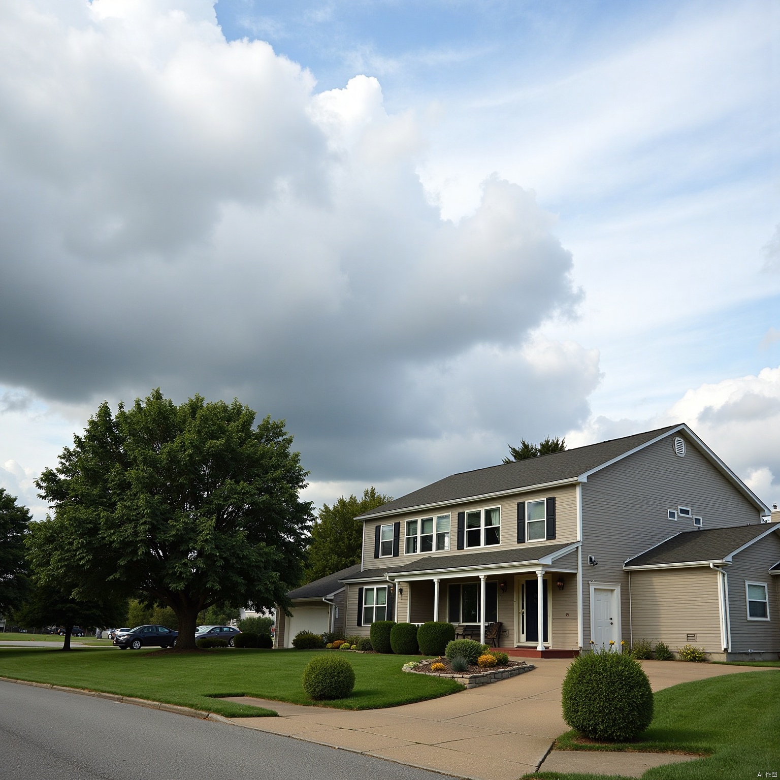outdoors, sky, day, cloud, tree, no humans, window, cloudy sky, grass, plant, building, scenery, door, road, bush, house