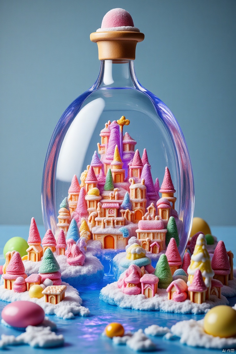gingerbread,Ultra HD quality,The elaborate gingerbread great wall,adorned with snow and Christmas decorations,gingerbread disneyland castle,swirly mints,lollipops,gumdrops,decorative frosting,,(Masterpiece, High Quality, Best Quality, Official Art, Aesthetic and Aesthetics:1.2),Carving,Product Photography,(Glass Bottle Surrounded by Jade Landscape:1.2),Ceramic Carved Glass Bottle,Transparent Water,Chinese 3D Landscape Painting Background,(Complex Carved Background),Chinese Song Dynasty Landscape Painting,Blue Theme,Surrealist Dream Style,Organic Fluids,Light Tracing,Colorful Flowers,Flower Foreground Occlusion,Natural Light,Jungle,c4d,OC rendering,,,瓷器,porcelain