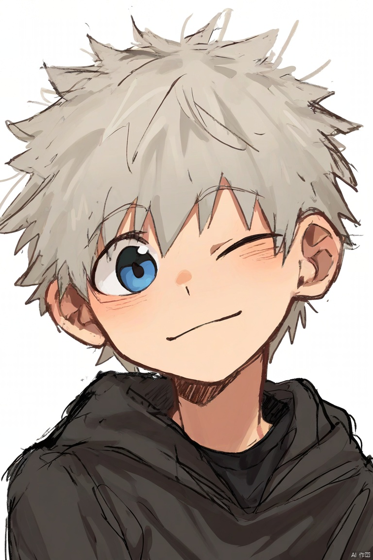(wool_bl-style), 
solo,young_male,shota, 
BREAK, 
portrait,wink, 
(masterpiece, best quality:1.1),